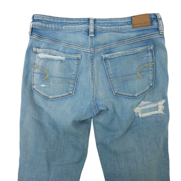 American Eagle Next Level Stretch Jegging Womens 6 Denim Jeans Distressed Ripped - Picture 11 of 15